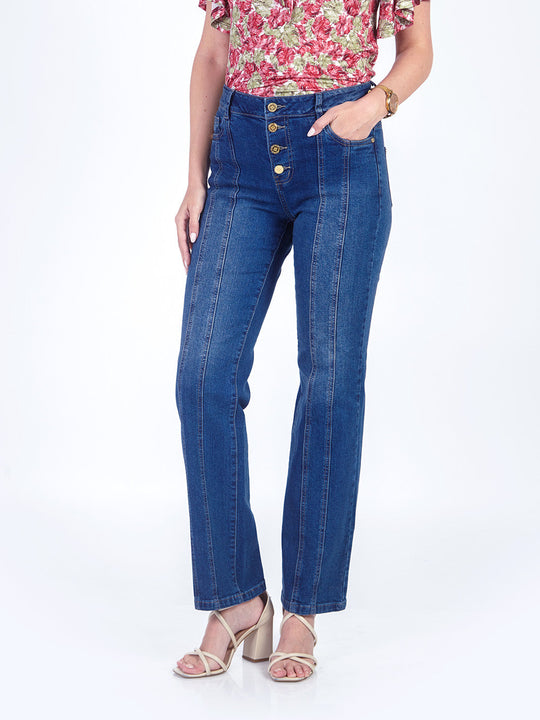 DELFINA - PANTALÓN DENIM CORTE RECTO