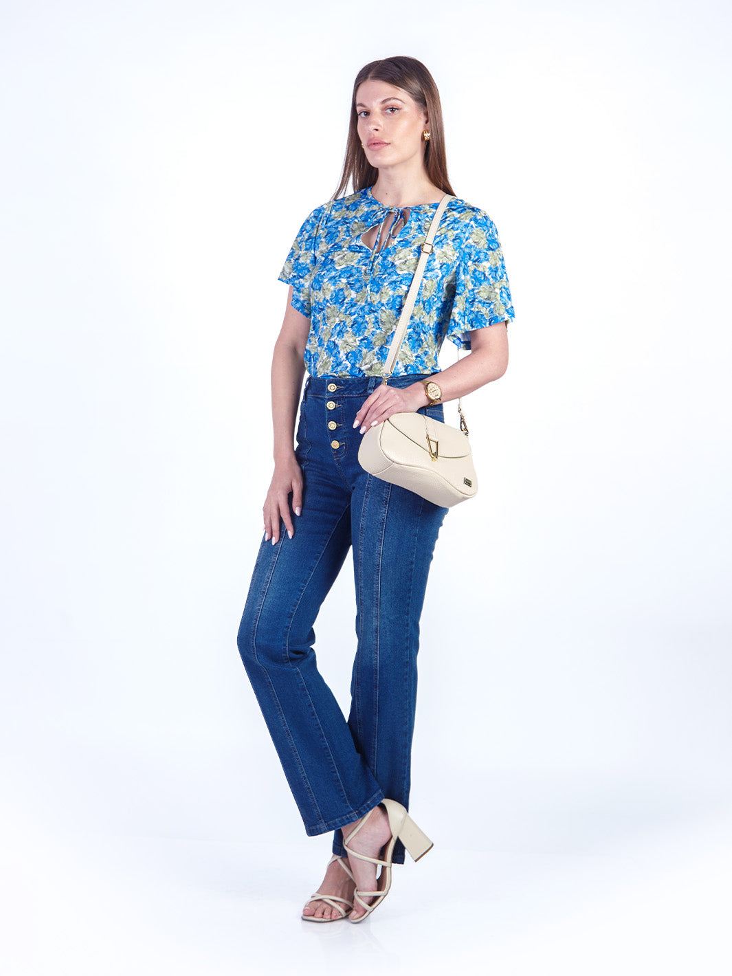 DELFINA - PANTALÓN DENIM CORTE RECTO