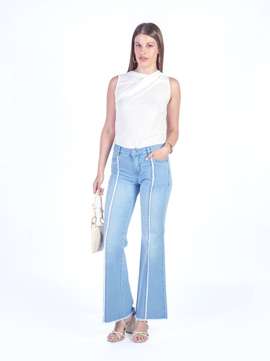 KRISTELL - PANTALÓN DENIM FLARE