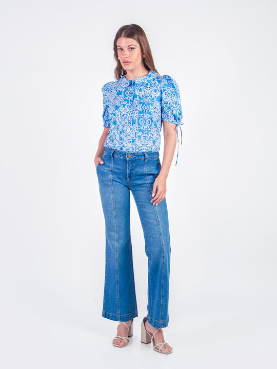 KATE - PANTALÓN DENIM SEMI PALAZZO