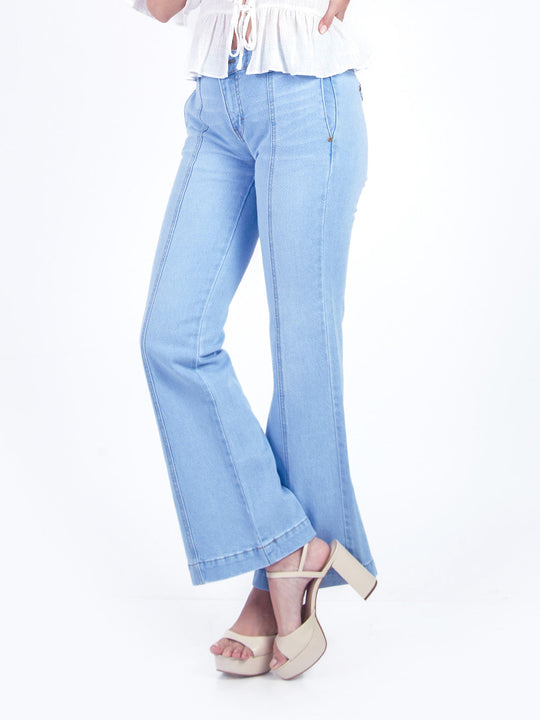 KATE - PANTALÓN DENIM SEMI PALAZZO