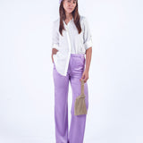 MAYRA - PANTALÓN CORTE RECTO LILA