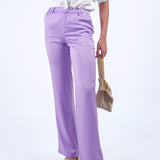 MAYRA - PANTALÓN CORTE RECTO LILA