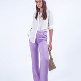 MAYRA - PANTALÓN CORTE RECTO LILA