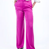 MAYRA - PANTALÓN CORTE RECTO MORADO