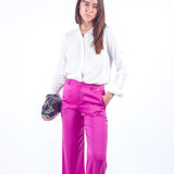 MAYRA - PANTALÓN CORTE RECTO MORADO