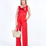 MAYRA - PANTALÓN CORTE RECTO ROJO