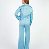 TAYLOR - PANTALÓN CORTE RECTO CELESTE