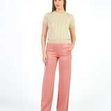 ADELA - PANTALÓN CORTE RECTO PALO ROSA
