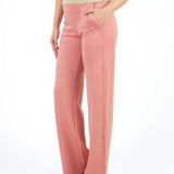 ADELA - PANTALÓN CORTE RECTO PALO ROSA