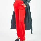 ADELA - PANTALÓN CORTE RECTO ROJO