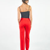 ADELA - PANTALÓN CORTE RECTO ROJO