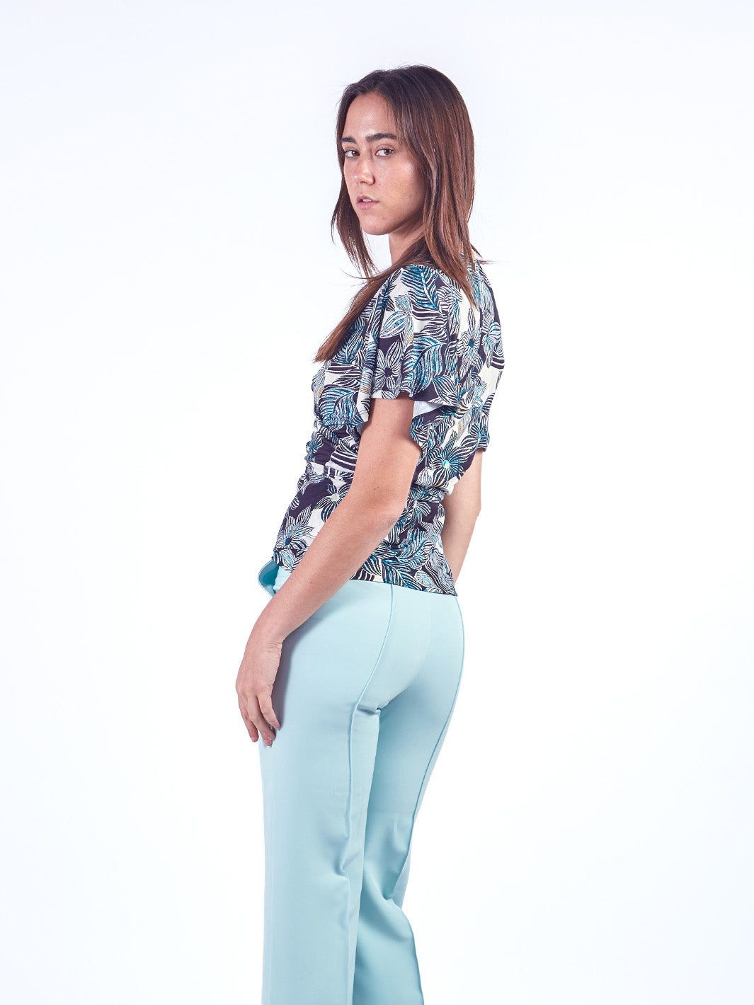 SANDRA - POLO MANGA AL CODO CON ESCOTE EN V