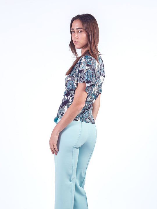 SANDRA - POLO MANGA AL CODO CON ESCOTE EN V