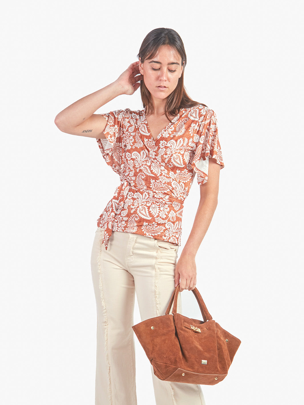 AMBER - POLO MANGA AL CODO CON ESCOTE EN V