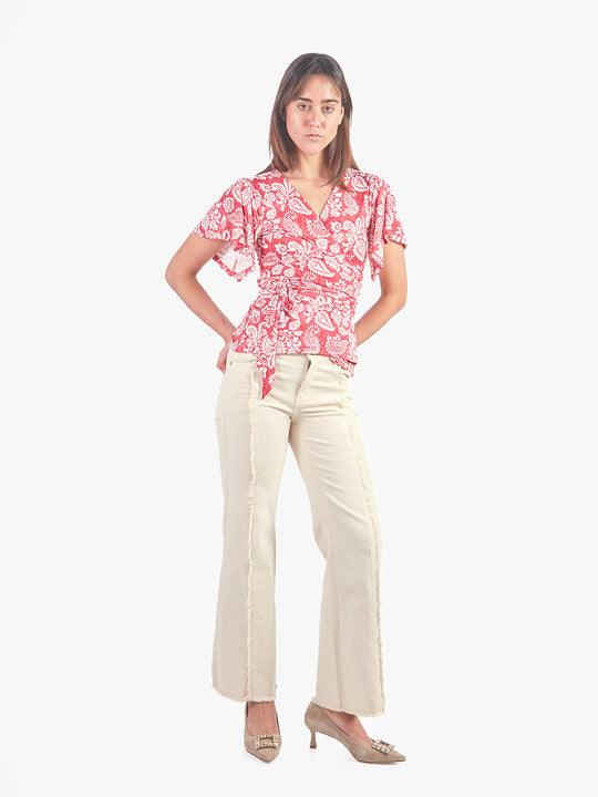 AMBER - POLO MANGA AL CODO CON ESCOTE EN V