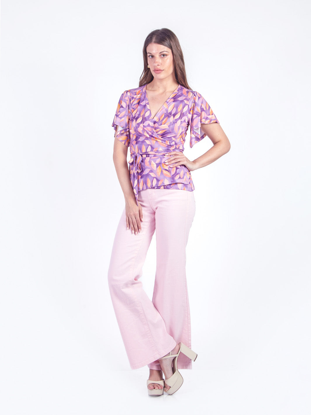 AMBER - POLO MANGA AL CODO CON ESCOTE EN V