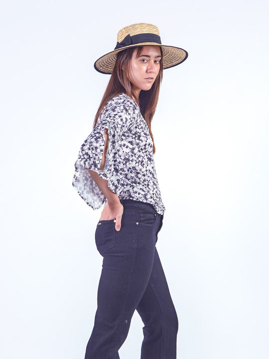 ELENA - POLO MANGA 3/4 CON ESCOTE EN V