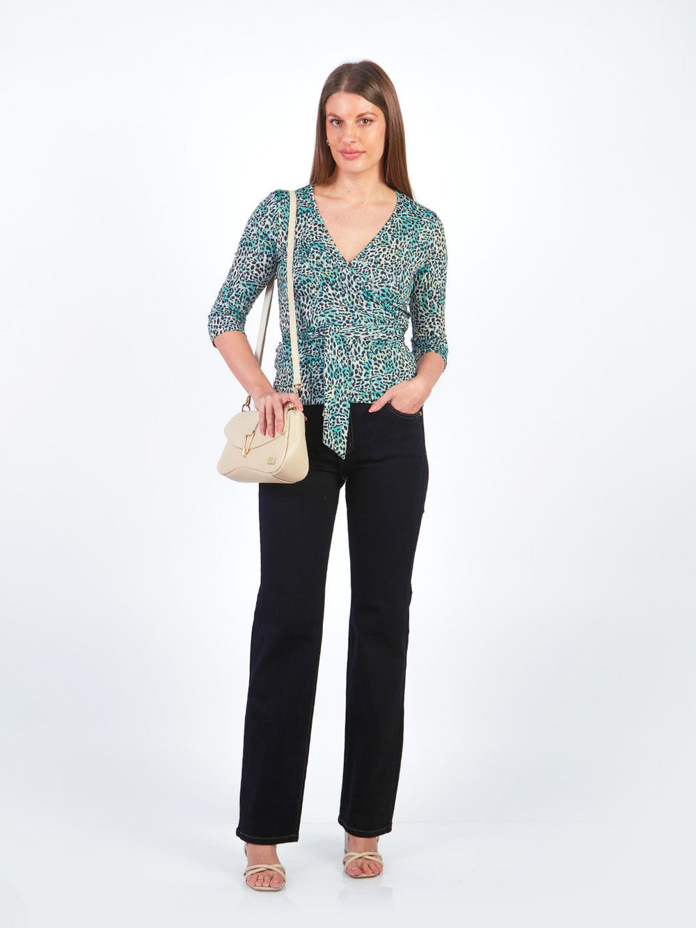 AMELIA - POLO MANGA 3/4 CON ESCOTE EN V