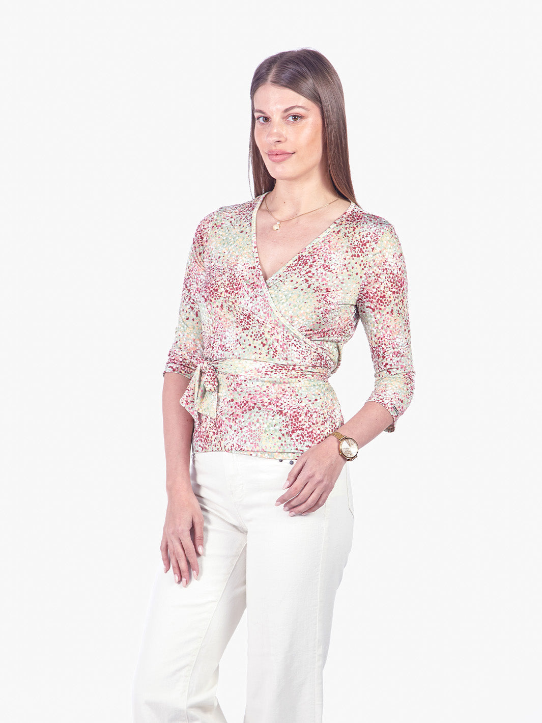 AMELIA - POLO MANGA 3/4 CON ESCOTE EN V