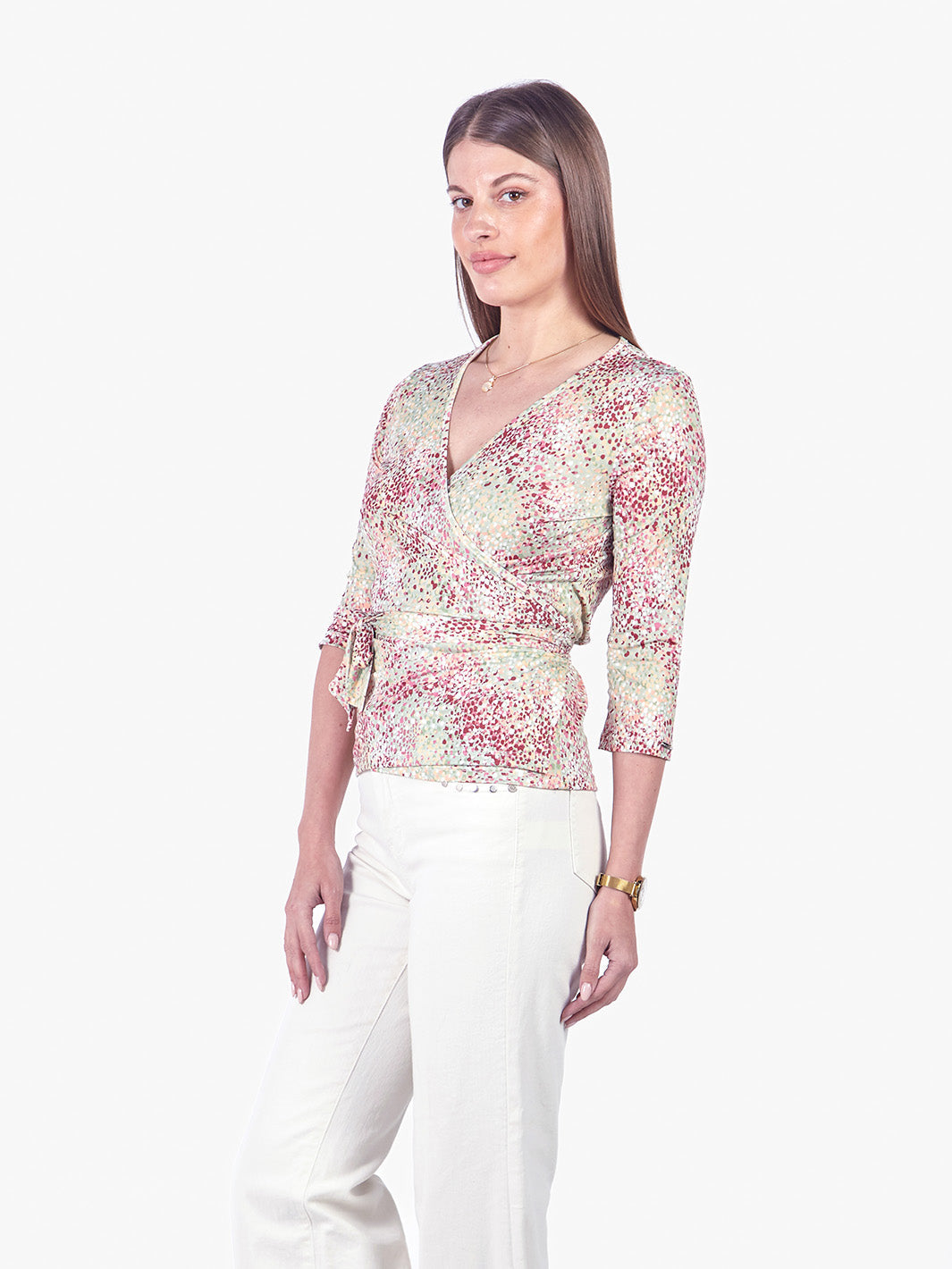 AMELIA - POLO MANGA 3/4 CON ESCOTE EN V