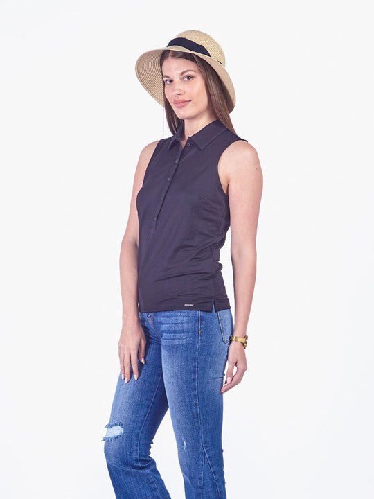 CELESTE - POLO CAMISERO MANGA CERO