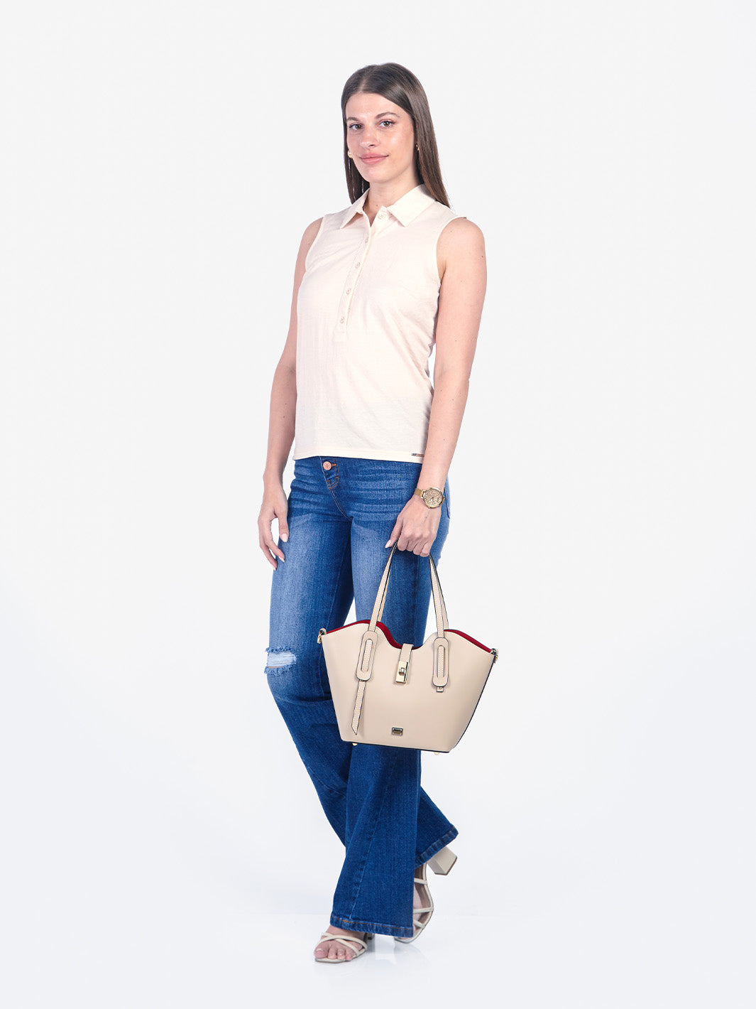 CELESTE - POLO CAMISERO MANGA CERO