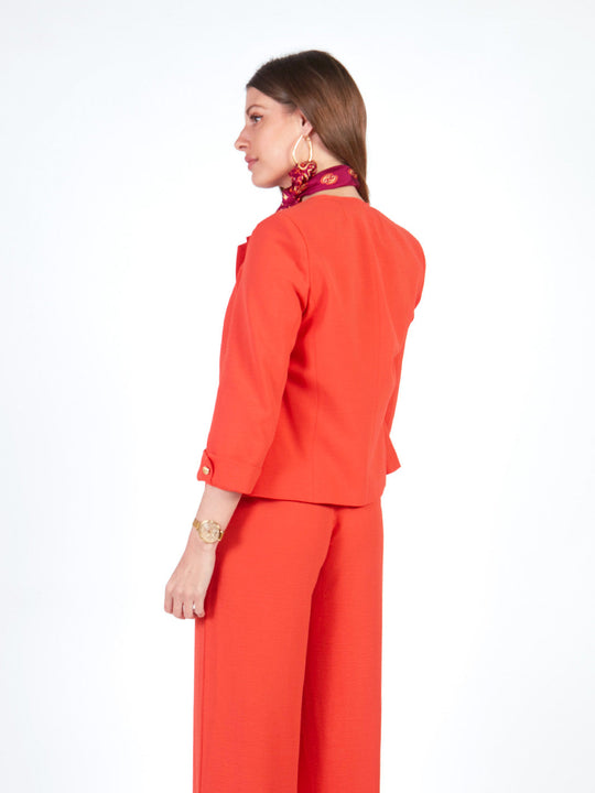 AMY - SACO MANGA 3/4 CON ESCOTE REDONDO