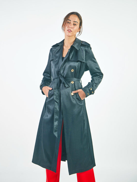 Trench Coats Manga Larga Tc00103Baz