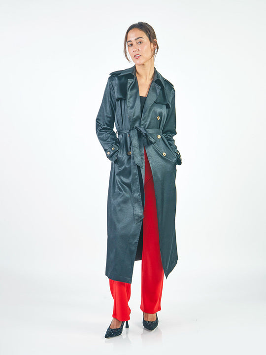 Trench Coats Manga Larga Tc00103Baz