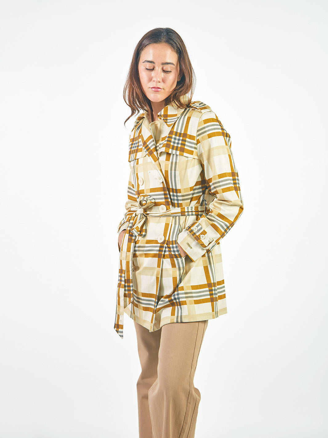 Trench Coats Corto Manga Larga Tc00106Bzp