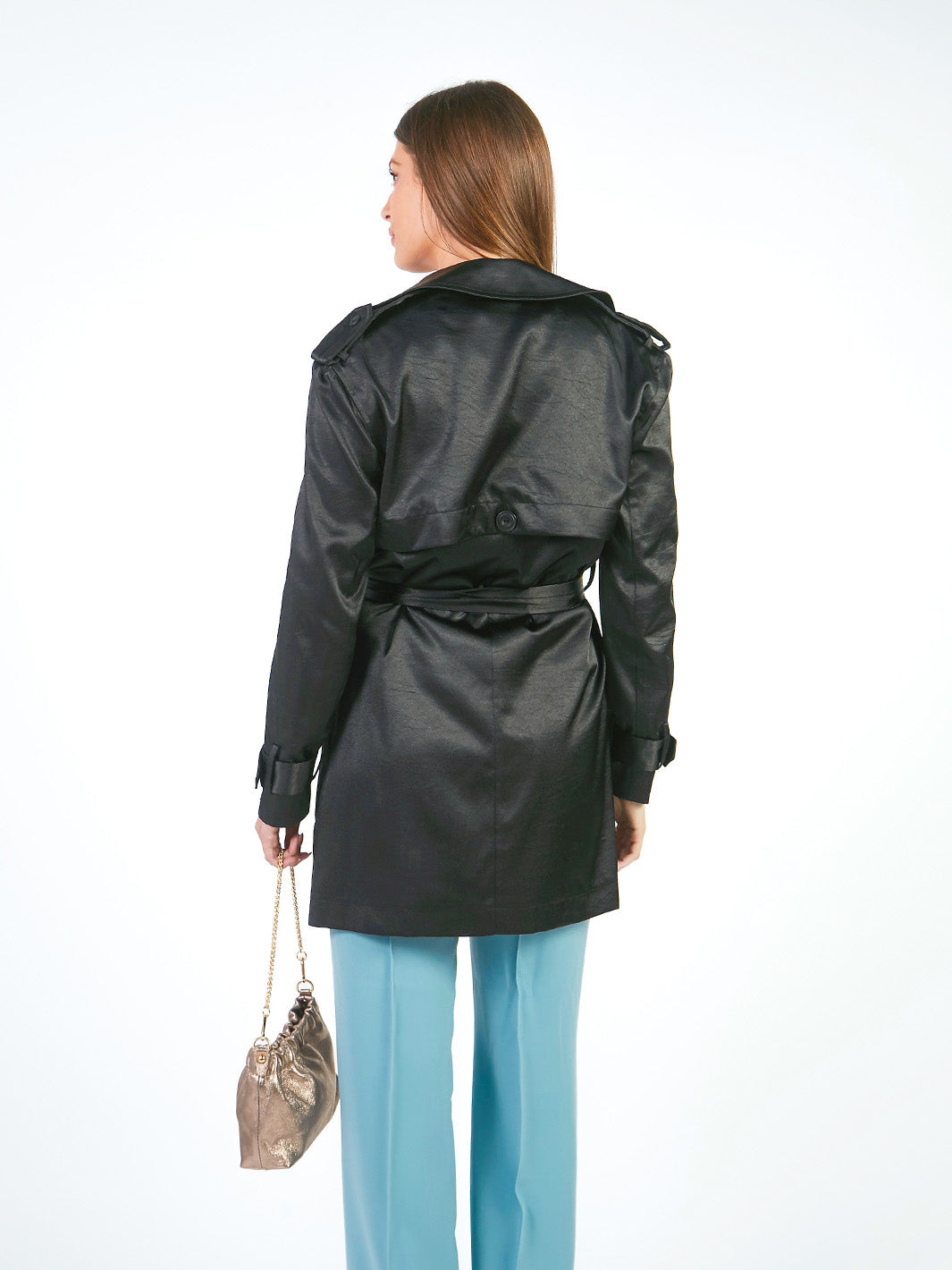 Trench Coats Corto Manga Larga Tc00109Baz