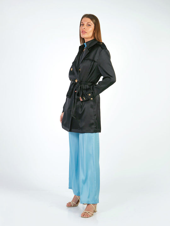 Trench Coats Corto Manga Larga Tc00109Obm
