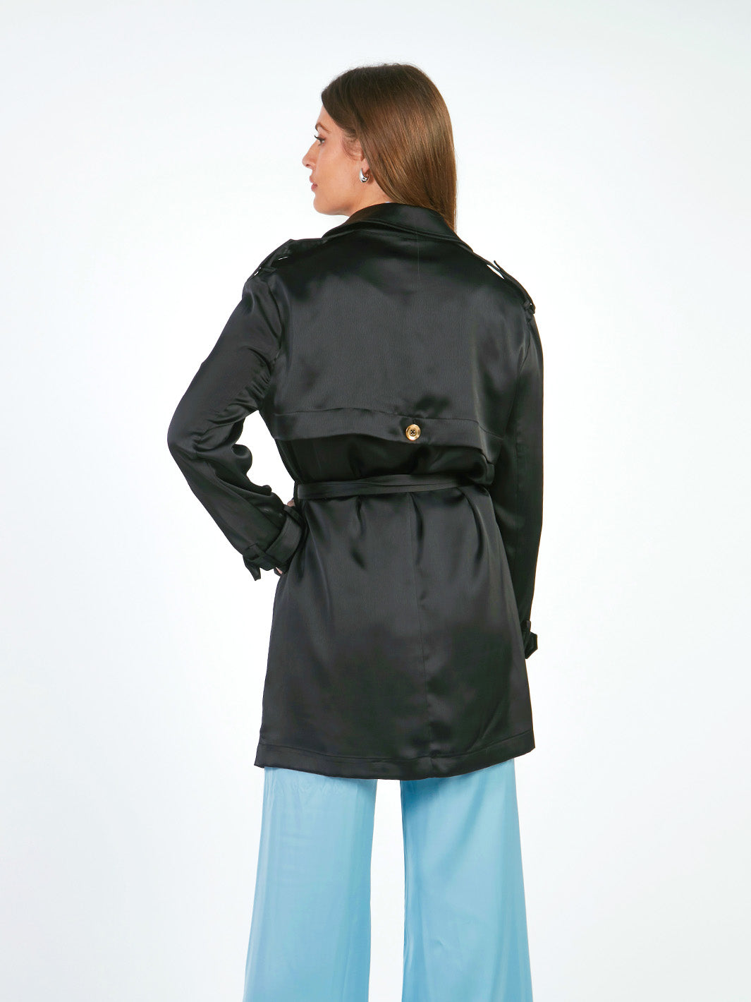 Trench Coats Corto Manga Larga Tc00109Obm