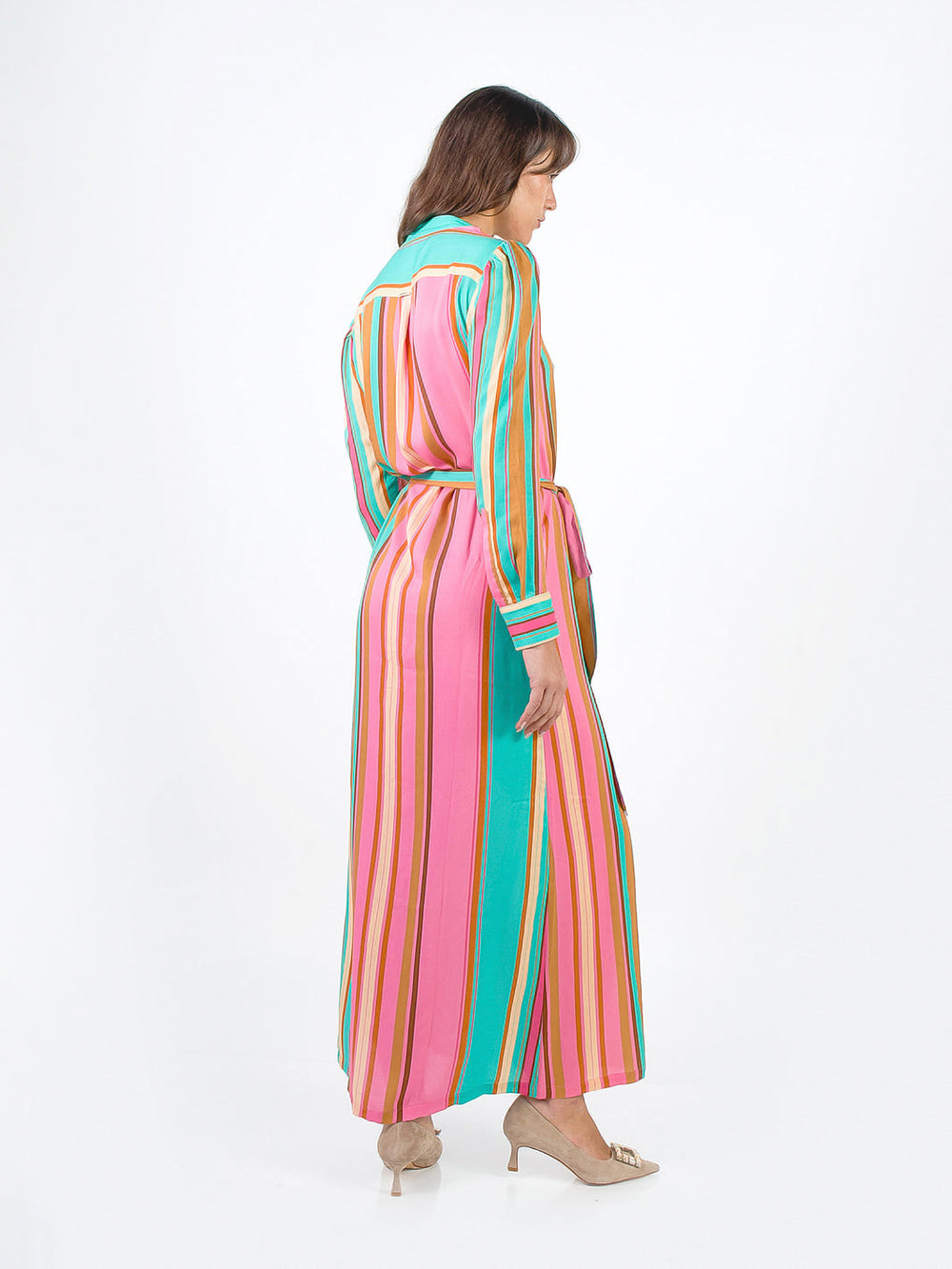 JULIANA - VESTIDO MANGA LARGA CON ESTAMPADO A RAYAS