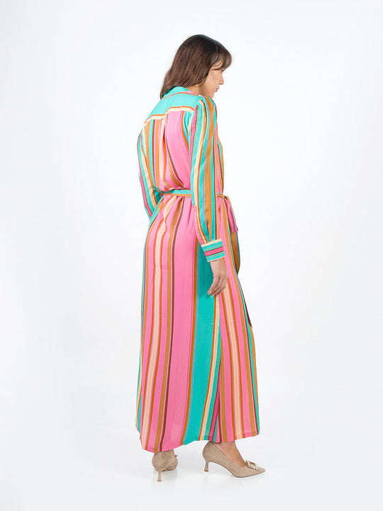 JULIANA - VESTIDO MANGA LARGA CON ESTAMPADO A RAYAS