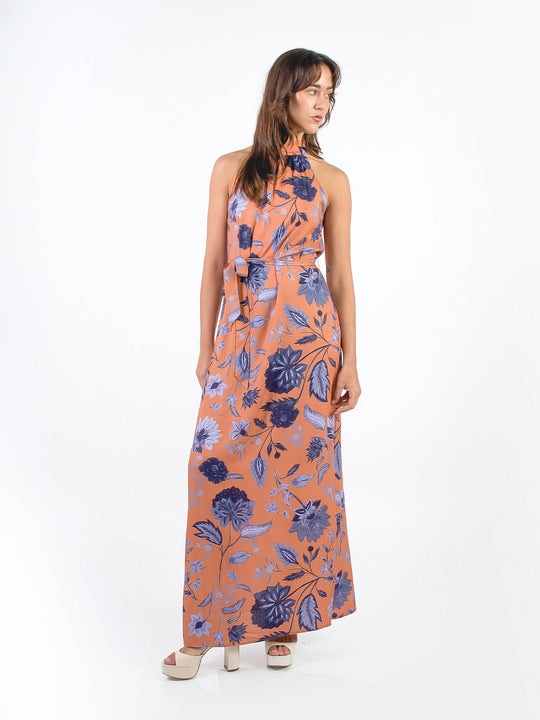 EMILIA - VESTIDO HALTER CON ESTAMPADO FLORAL