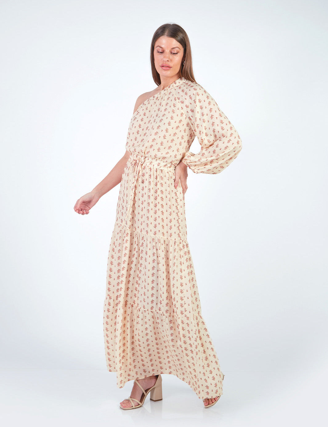 MARINA - VESTIDO ASIMÉTRICO CREMA