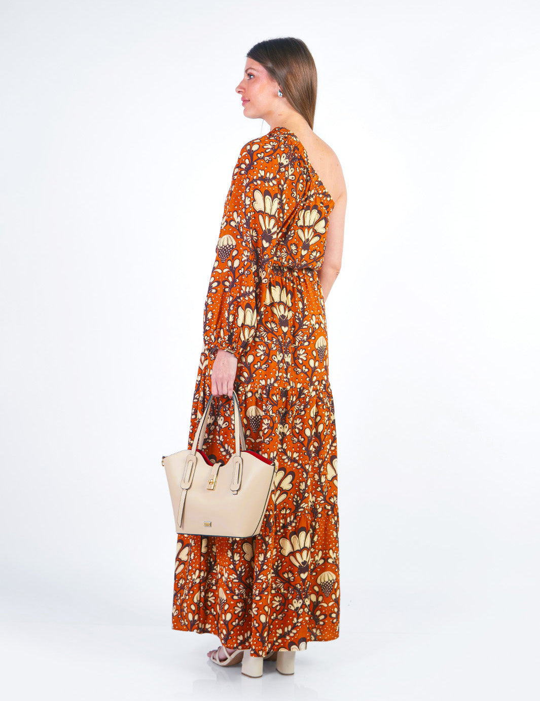 MARINA - VESTIDO ASIMÉTRICO NARANJA
