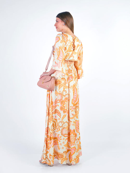 DIANNA - VESTIDO LARGO DE MANGA 3/4