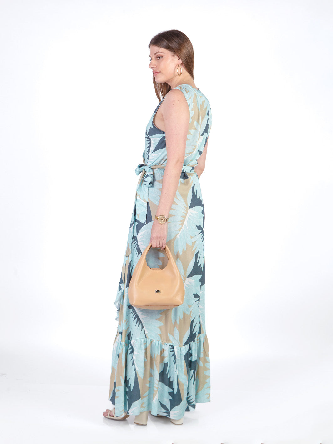 AMANDA - VESTIDO LARGO SIN MANGAS ESCOTE EN V