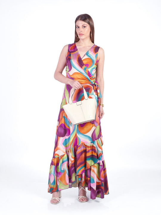 TATI - VESTIDO LARGO SIN MANGAS ESCOTE EN V