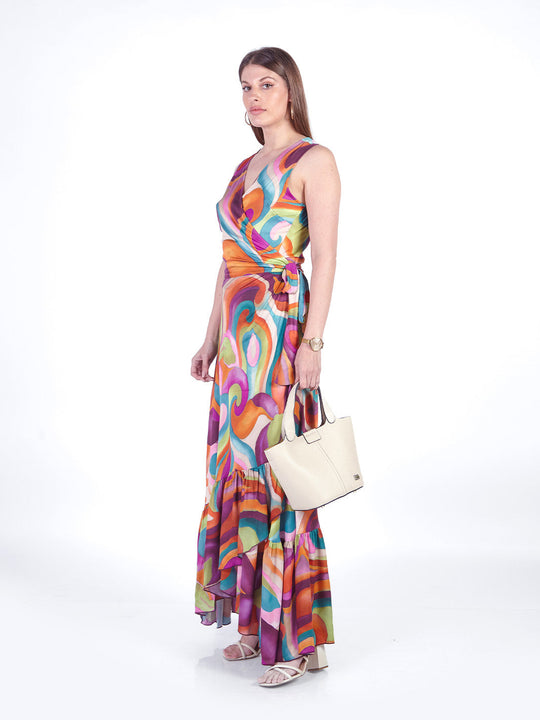 TATI - VESTIDO LARGO SIN MANGAS ESCOTE EN V