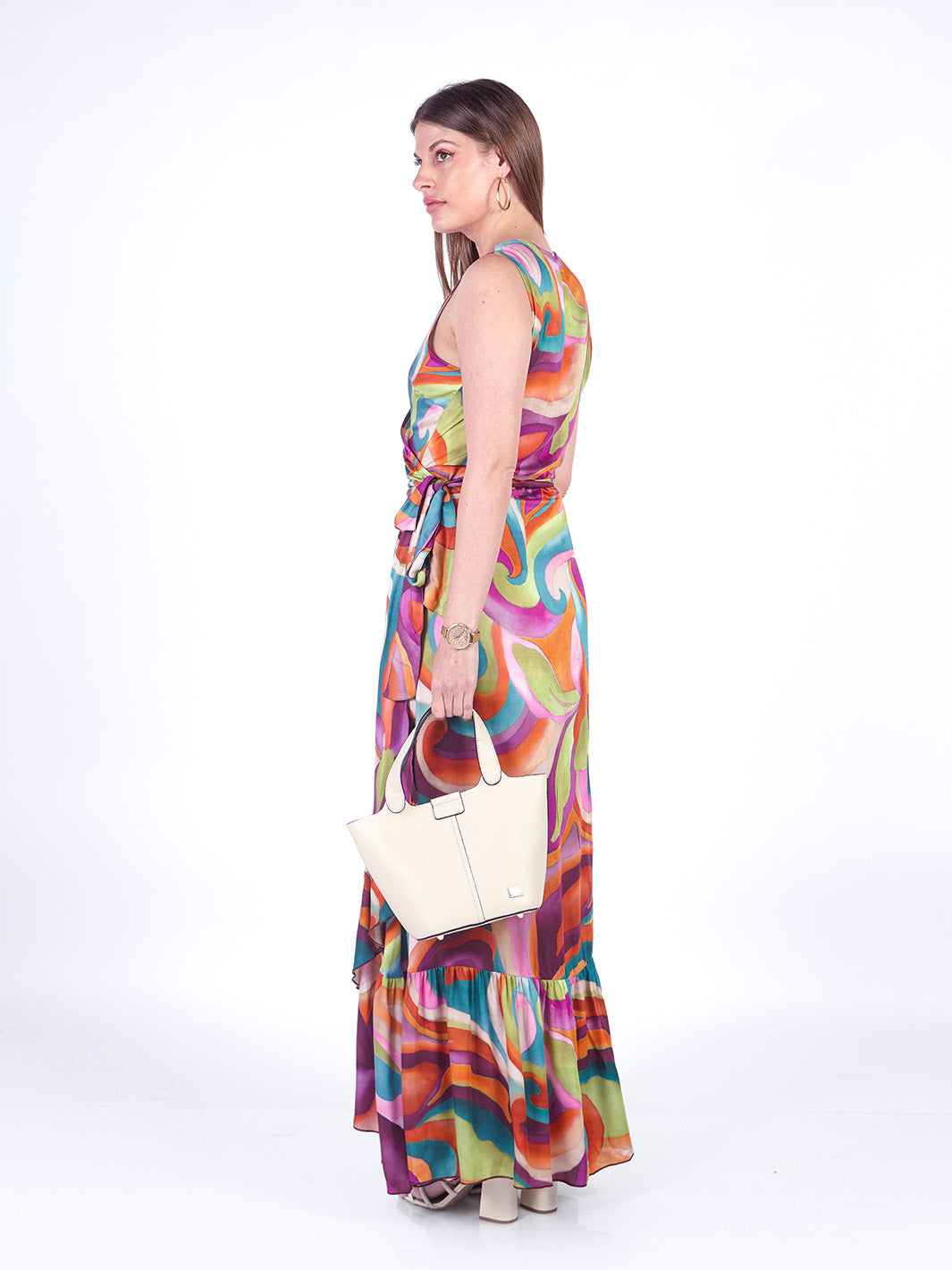 TATI - VESTIDO LARGO SIN MANGAS ESCOTE EN V