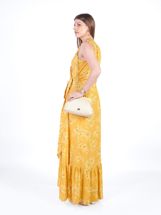 MELANIE - VESTIDO LARGO SIN MANGAS ESCOTE EN V