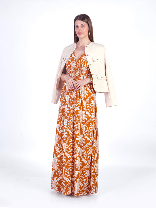 BETH - VESTIDO LARGO SIN MANGAS ESCOTE EN V