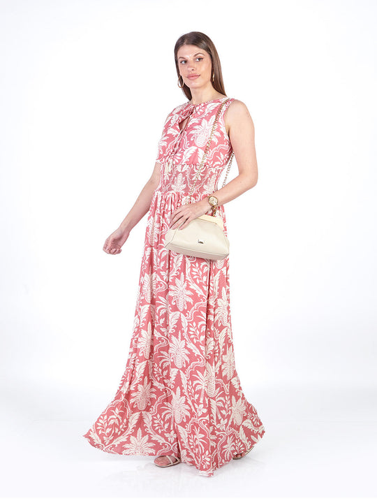 BETH - VESTIDO LARGO SIN MANGAS ESCOTE EN V