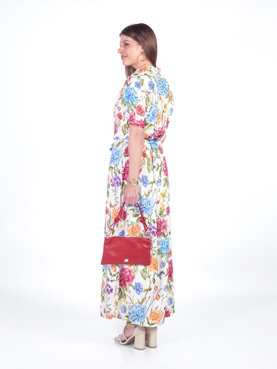 SUSAN - VESTIDO LARGO MANGA CORTA ESTAMPADO FLORAL