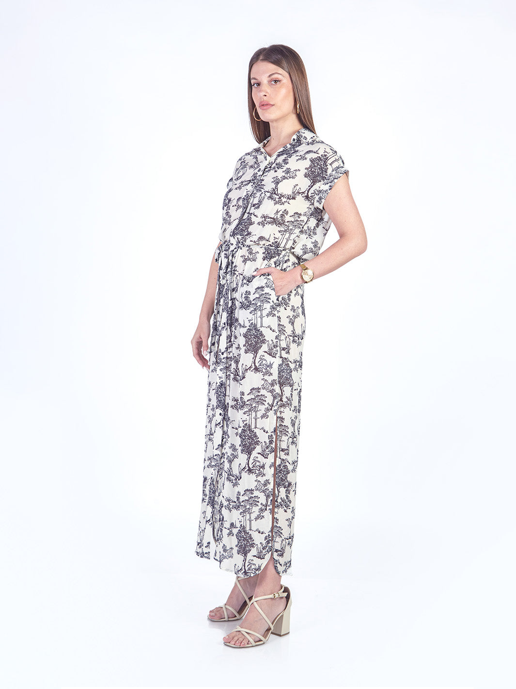 MICA - VESTIDO LARGO MANGA CORTA