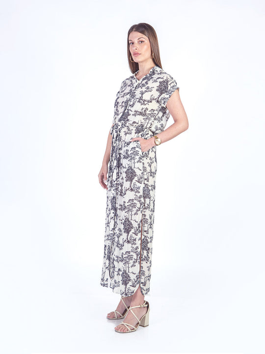 MICA - VESTIDO LARGO MANGA CORTA